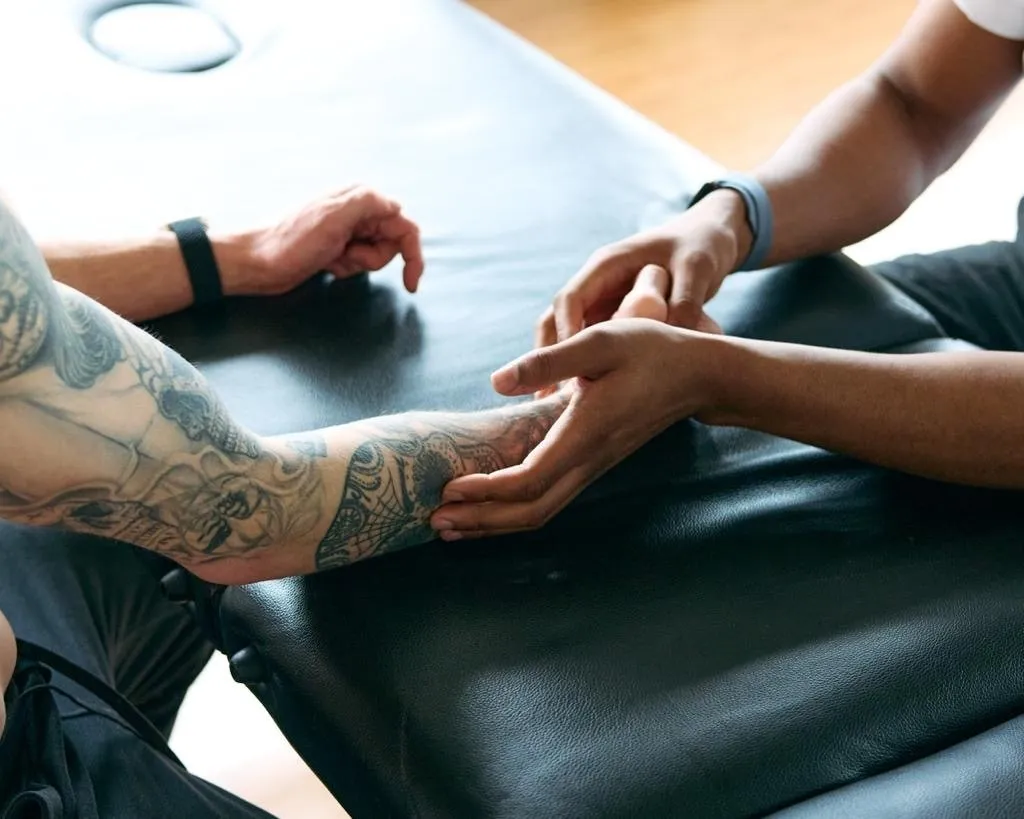 Hands-on treatment of a fighter's forearm
